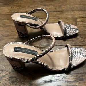 STEVEN by Steve Madden snake skin heeled sandals